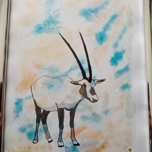 Aquarelle esprit animal de l’oryx